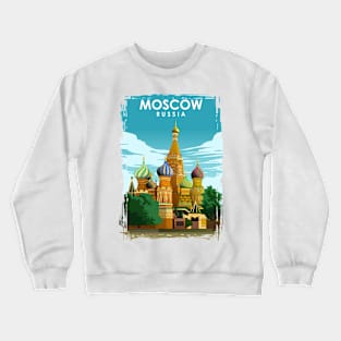 Moscow Russia Vintage Minimal Travel Poster Crewneck Sweatshirt